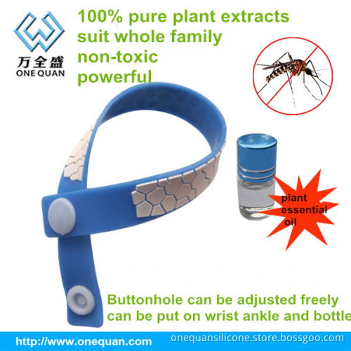 Fragrance button mosquito repellent bracelet with plant essential oil